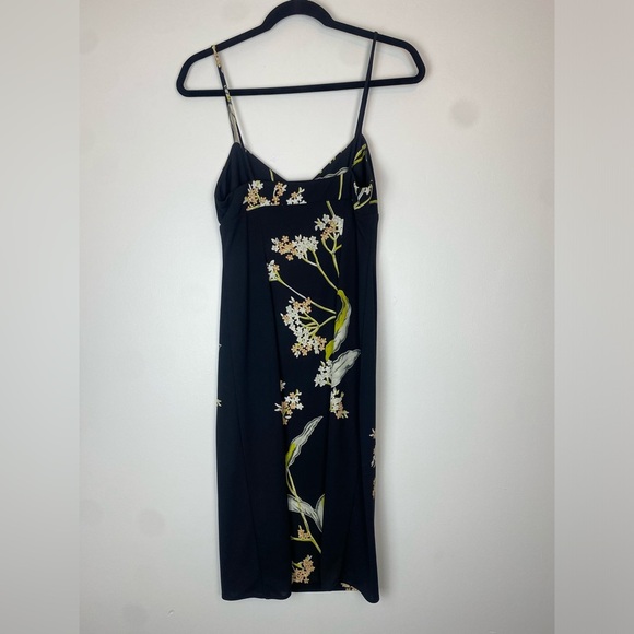 Vintage 90s BCBG Maxazria Black Floral Sweetheart Neckline Dress size 4 - Picture 4 of 7